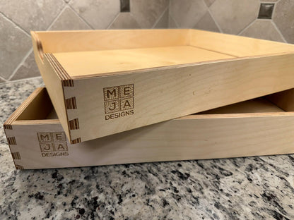Drawer | Baltic Birch Plywood, Half Blind Dovetail, 1/2" Sides, 1/4" Birch Ply Bottom, Clear Coated, Pull Cut out