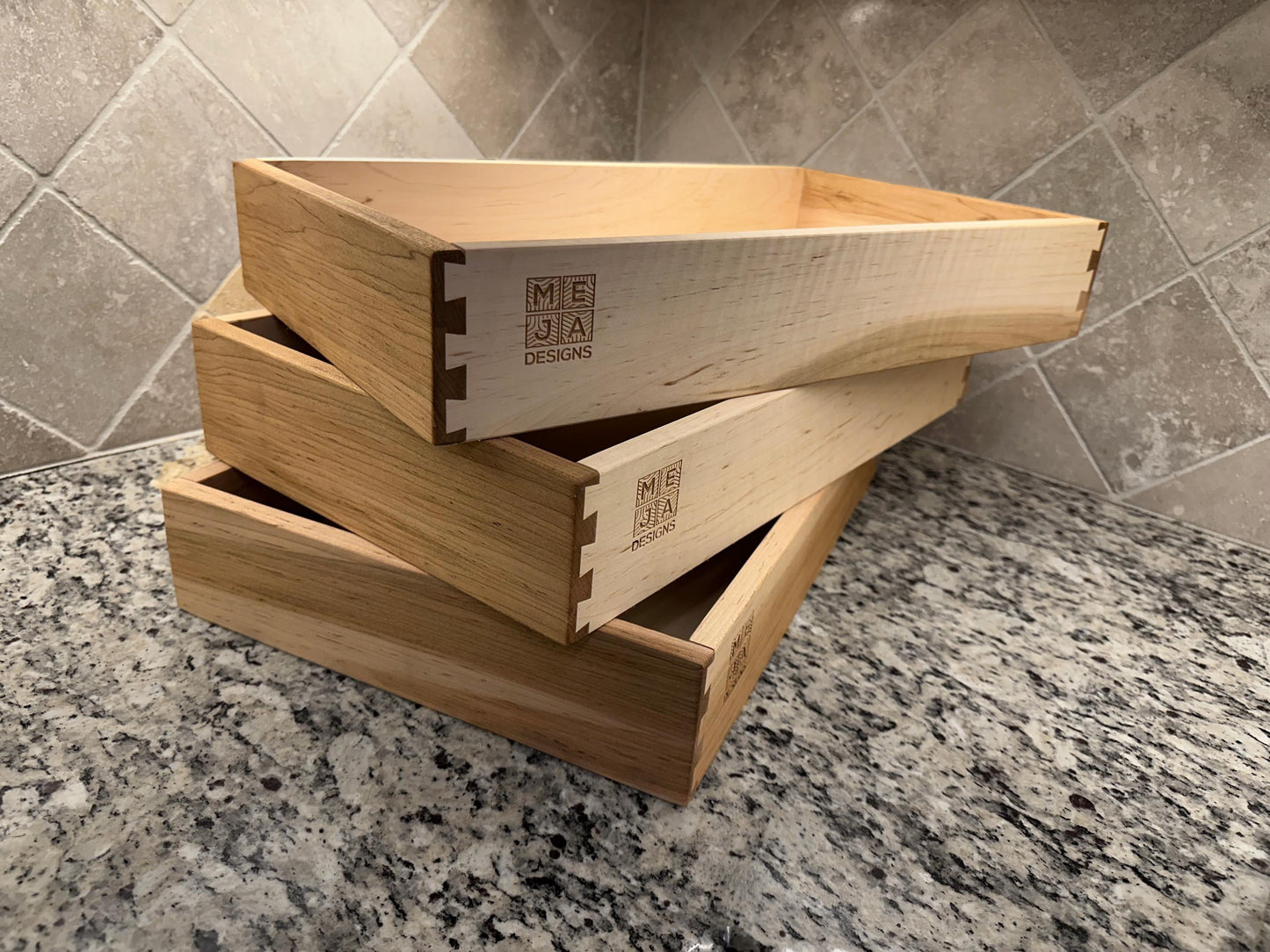 Drawer | Maple - Half Blind Dovetails - 5/8" Sides - 1/4" Birch ply Bottom - Clear Coated