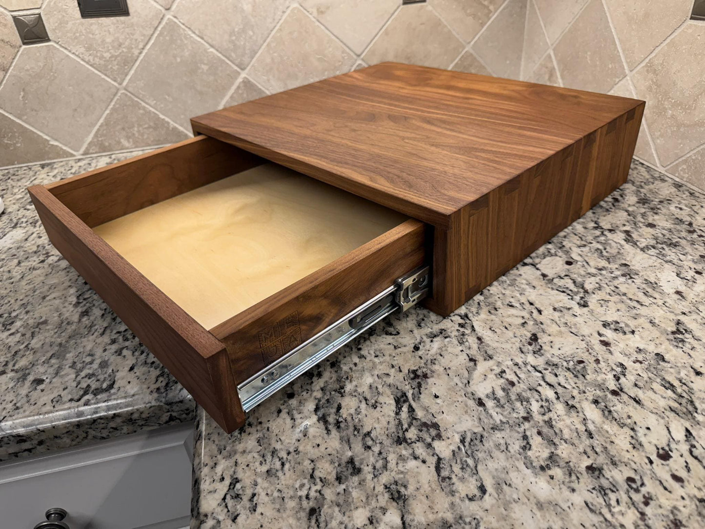 Drawer Unit | Black Walnut, Half Blind Dovetail, 5/8" Sides, 1/4" Birch Ply Bottom, Clear Coated, Inset Drawer Front