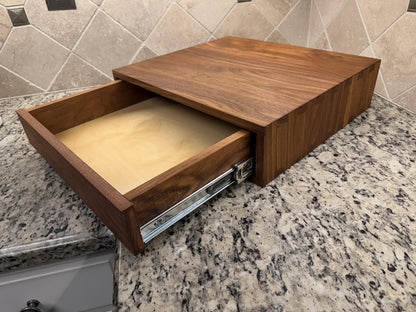 Drawer Unit | Black Walnut, Half Blind Dovetail, 5/8" Sides, 1/4" Birch Ply Bottom, Clear Coated, Inset Drawer Front