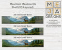 Mountain Meadow Elk | Rustic Wall Coat Rack with Decorative Shelf | Entryway Organizer with Black Hooks | Handcrafted Wood Coat Hanger | Farmhouse Hallway Storage
