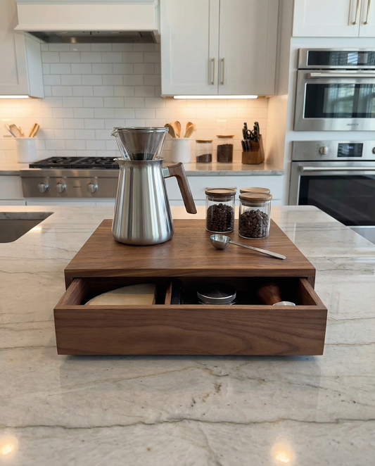 Drawer Unit | Black Walnut, Half Blind Dovetail, 5/8" Sides, 1/4" Birch Ply Bottom, Clear Coated, Inset Drawer Front