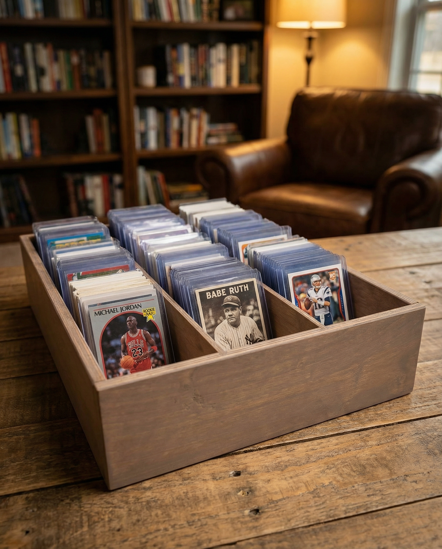 Drawer | Baltic Birch Plywood, Half Blind Dovetail, 1/2" Sides, 1/4" Birch Ply Bottom, Stained, Stone Gray Wash, Front to Back Dividers
