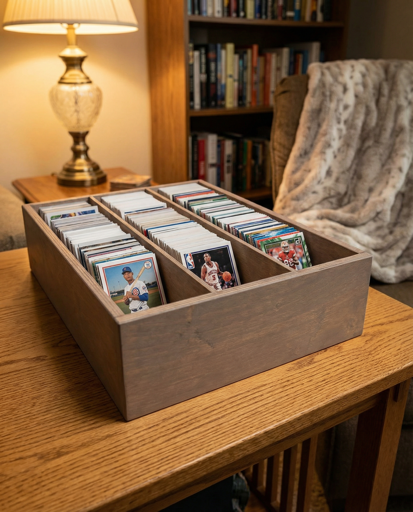 Drawer | Baltic Birch Plywood, Half Blind Dovetail, 1/2" Sides, 1/4" Birch Ply Bottom, Stained, Stone Gray Wash, Front to Back Dividers