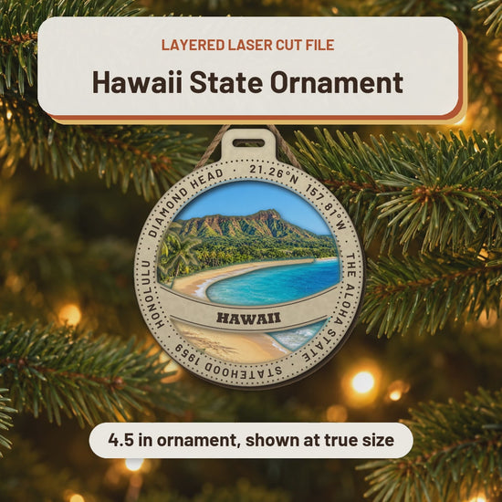 Hawaii State Ornament laser cut file: video