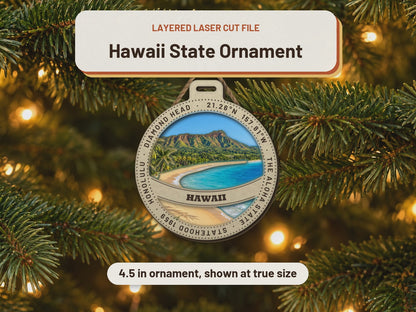 Hawaii State Ornament laser cut file: video