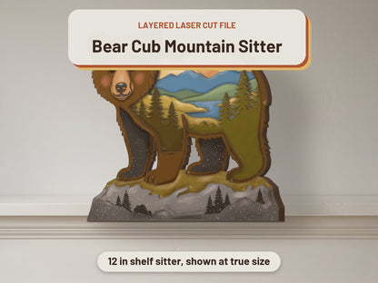 Bear Cub Mountain Sitter laser cut file: video