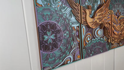 MEJA Designs Majestic Peacock Multi-Layer Wall Art