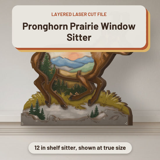 Pronghorn Prairie Window Sitter laser cut file: video