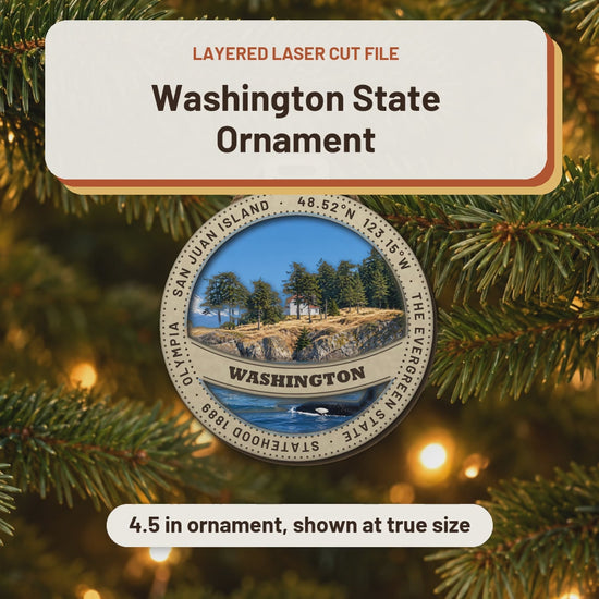 Washington State Ornament laser cut file: video
