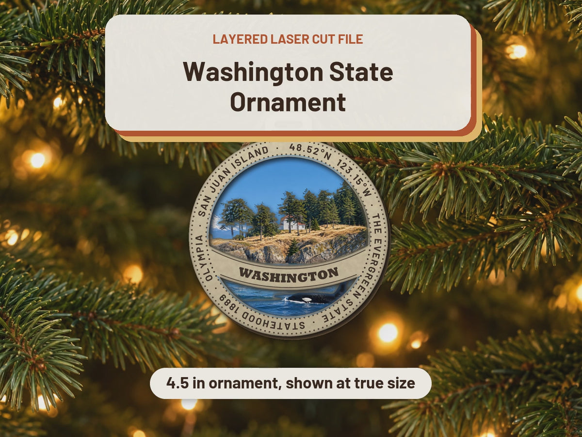 Washington State Ornament laser cut file: video
