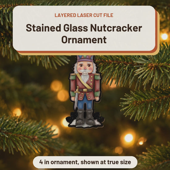 Stained Glass Nutcracker Ornament laser cut file: video