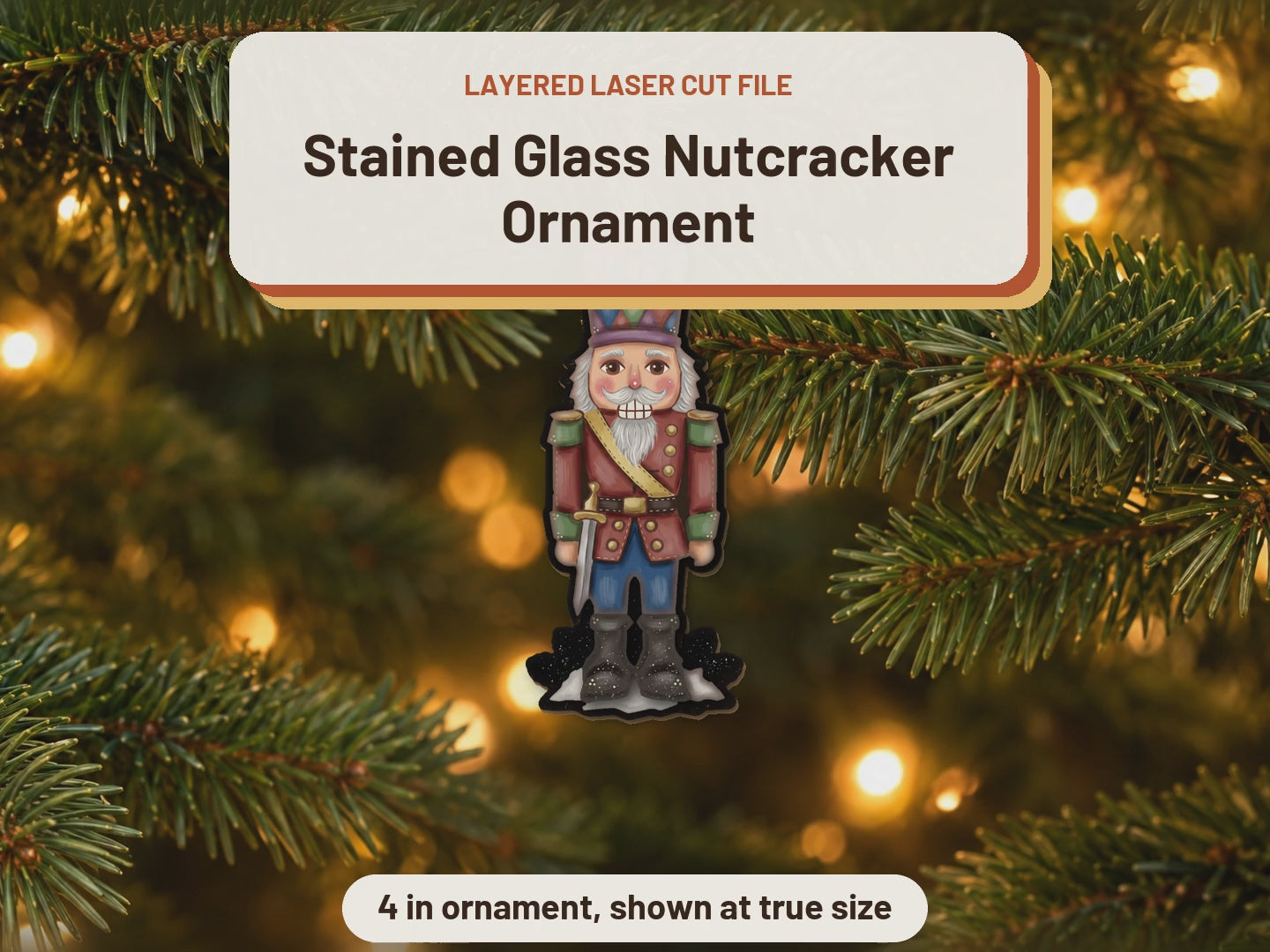 Stained Glass Nutcracker Ornament laser cut file: video