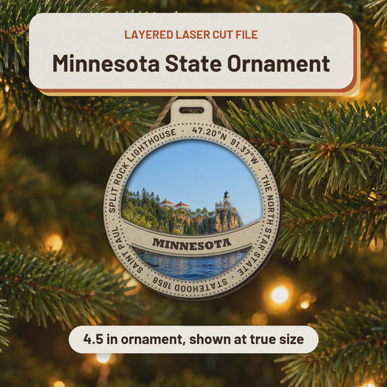Minnesota State Ornament laser cut file: video