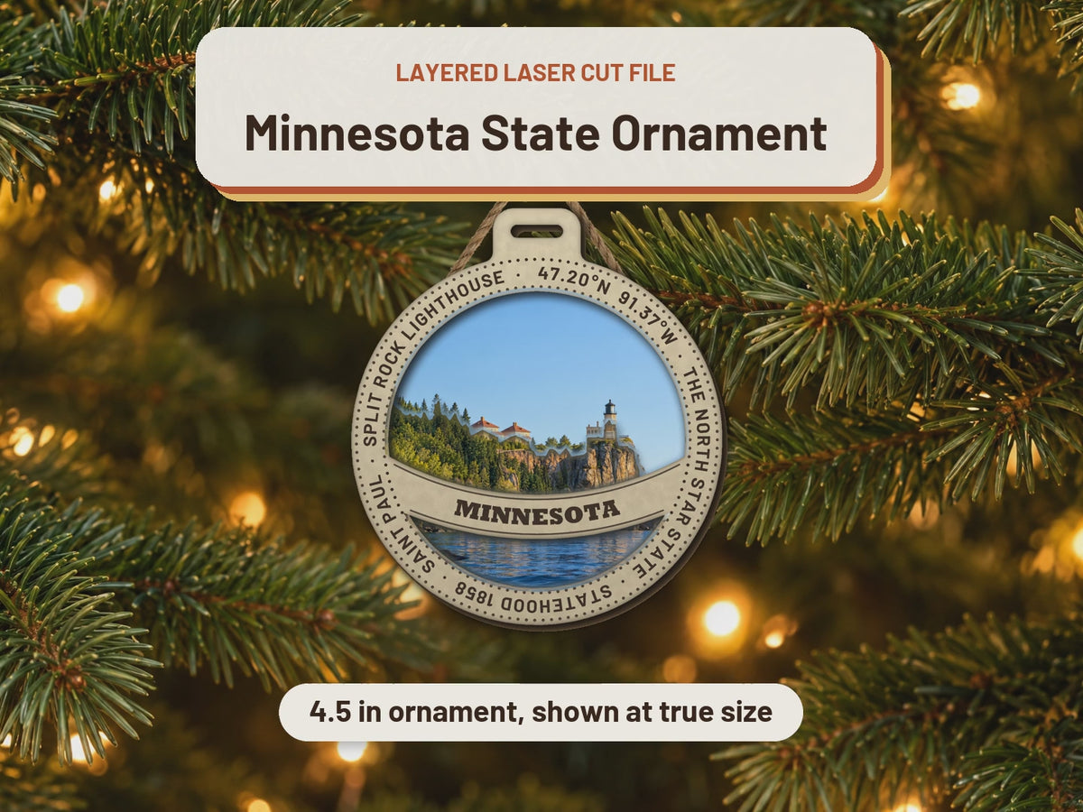 Minnesota State Ornament laser cut file: video
