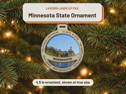 Minnesota State Ornament laser cut file: video