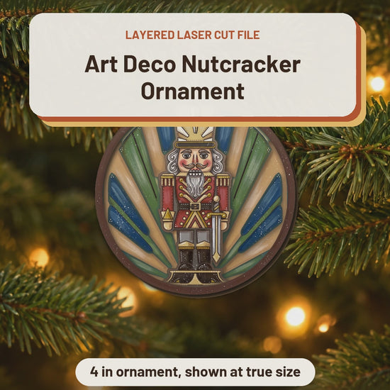 Art Deco Nutcracker Ornament laser cut file: video