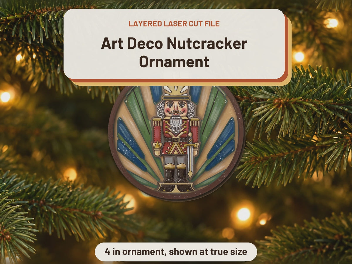 Art Deco Nutcracker Ornament laser cut file: video