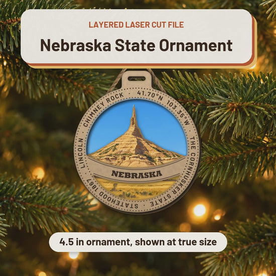 Nebraska State Ornament laser cut file: video
