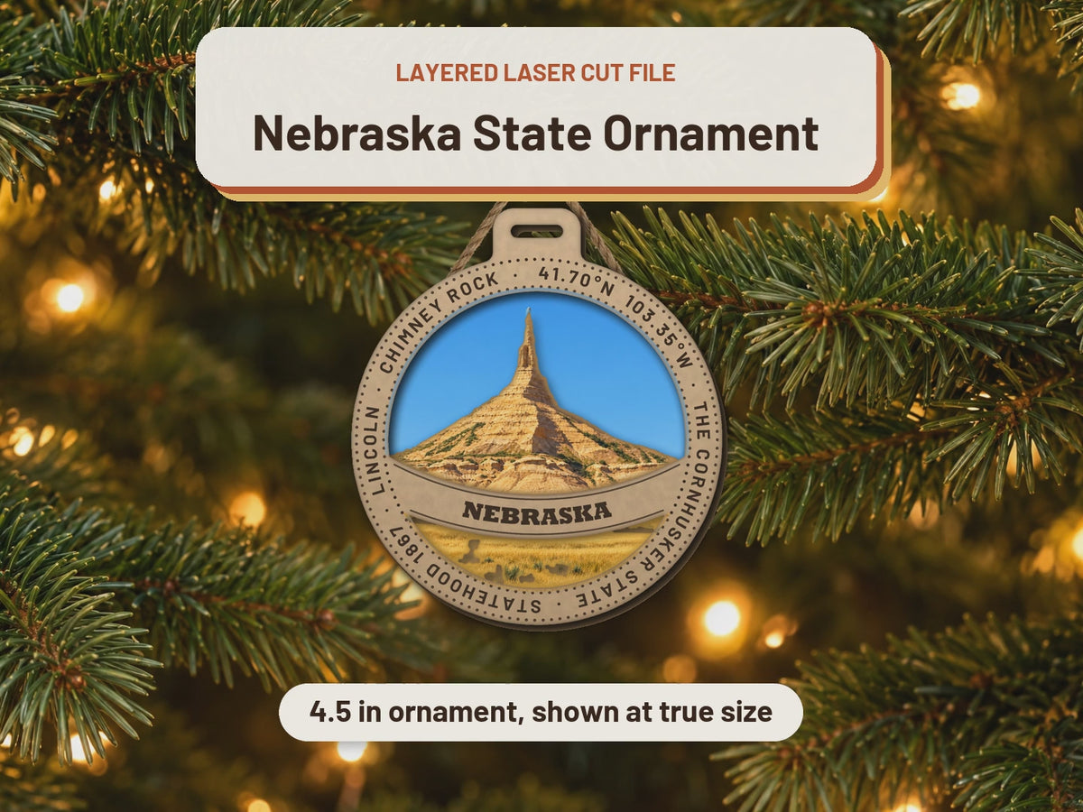 Nebraska State Ornament laser cut file: video