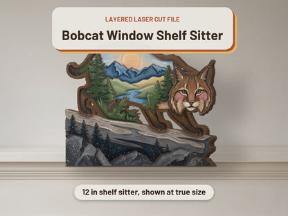 Bobcat Window Shelf Sitter laser cut file: video