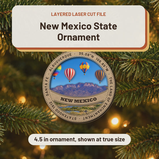 New Mexico State Ornament laser cut file: video