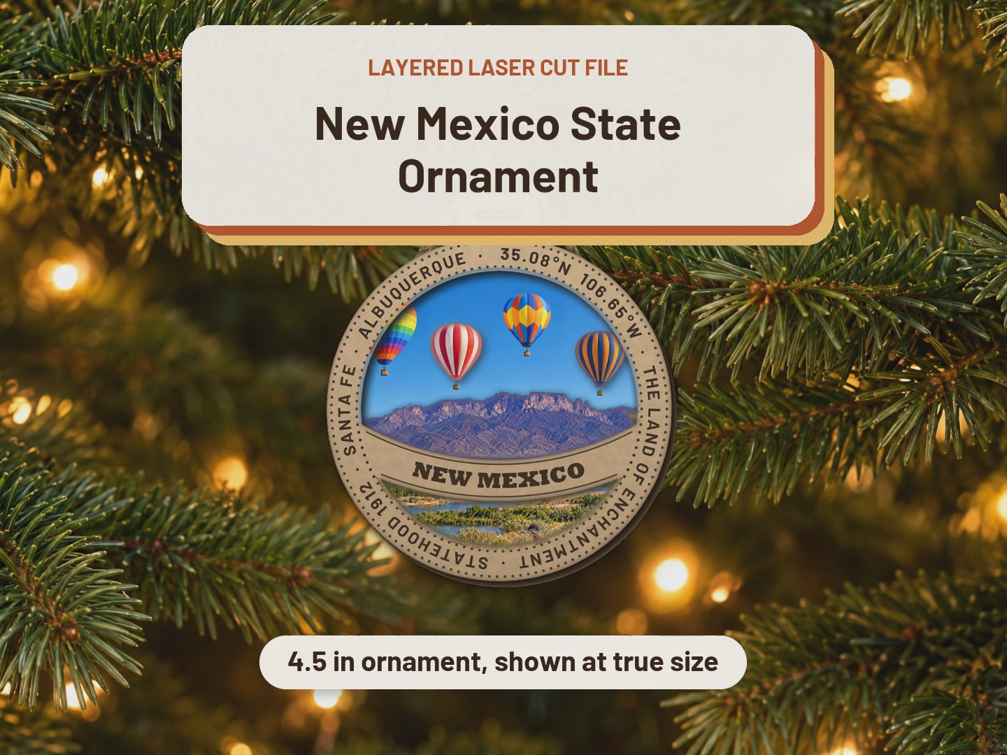 New Mexico State Ornament laser cut file: video