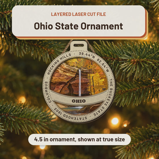 Ohio State Ornament laser cut file: video