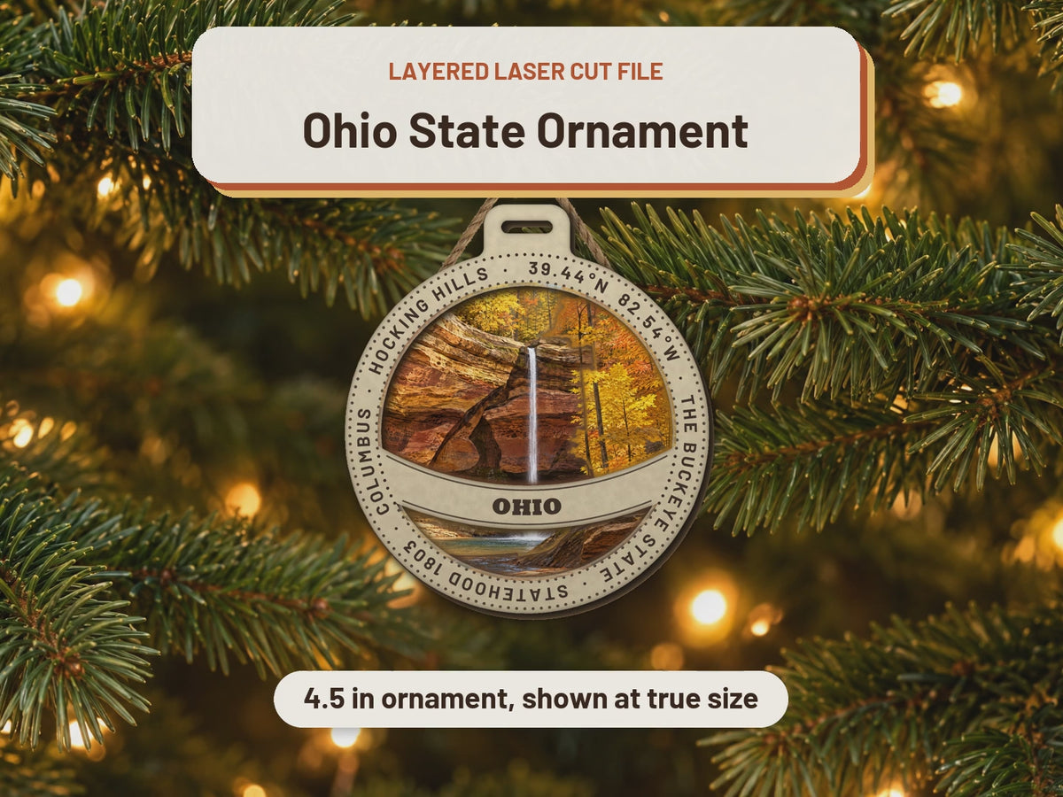 Ohio State Ornament laser cut file: video