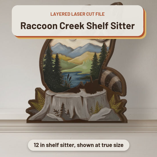 Raccoon Creek Shelf Sitter laser cut file: video