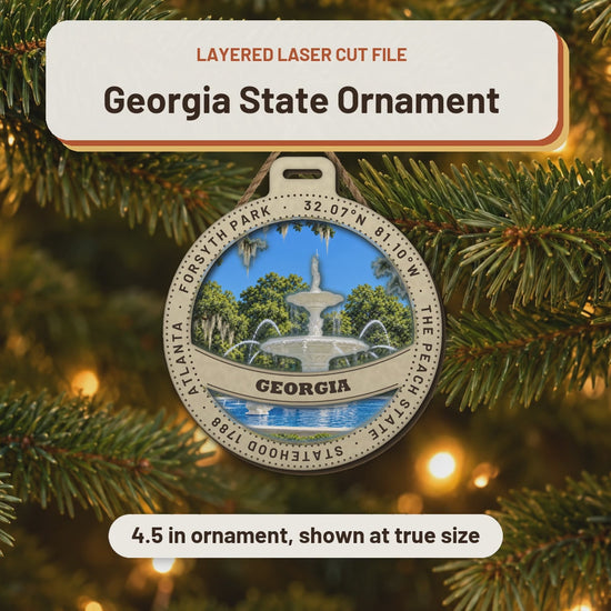 Georgia State Ornament laser cut file: video