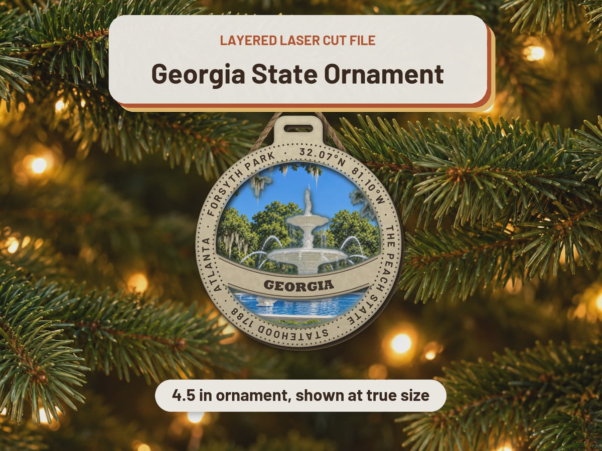 Georgia State Ornament laser cut file: video