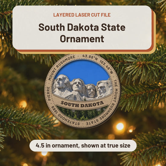 South Dakota State Ornament laser cut file: video