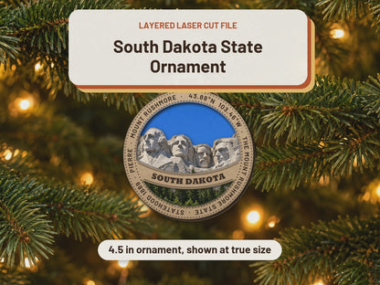 South Dakota State Ornament laser cut file: video