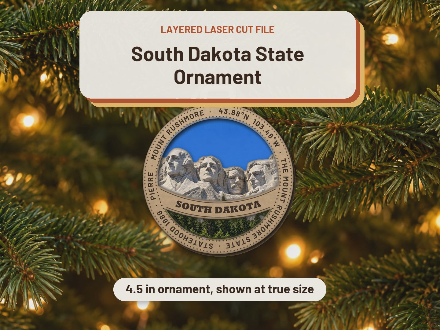 South Dakota State Ornament laser cut file: video