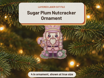 Sugar Plum Nutcracker Ornament laser cut file: video