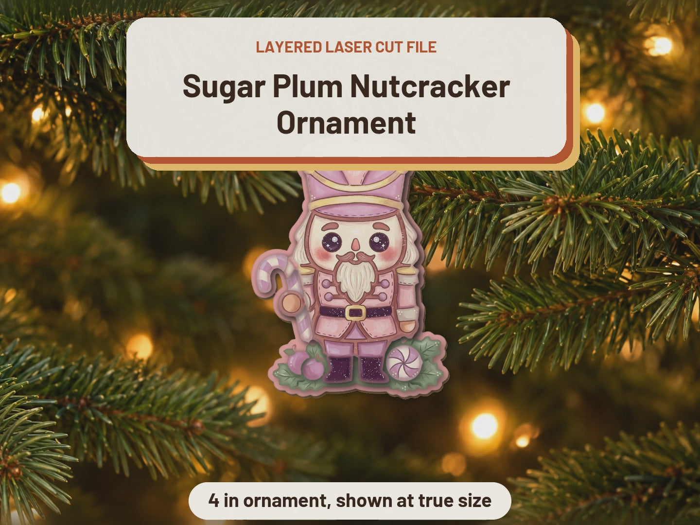 Sugar Plum Nutcracker Ornament laser cut file: video