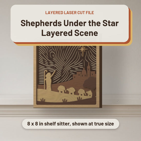Shepherds Under the Star Layered Scene laser cut file: video