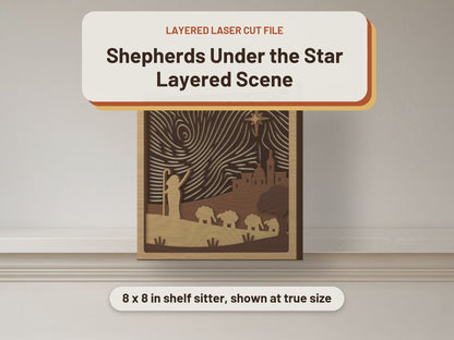 Shepherds Under the Star Layered Scene laser cut file: video